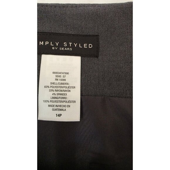Simply Styled by Sears Pencil Skirt Size 14P NWT Academia Preppy Gray Office Y2K - Picture 4 of 9